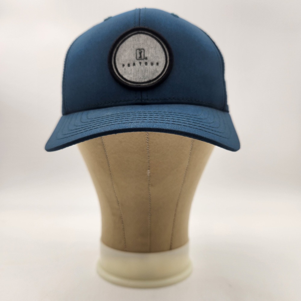 PGA Tour Pro Series AirFlux Golf Hat Blue Perforated Snapback Performance Cap
